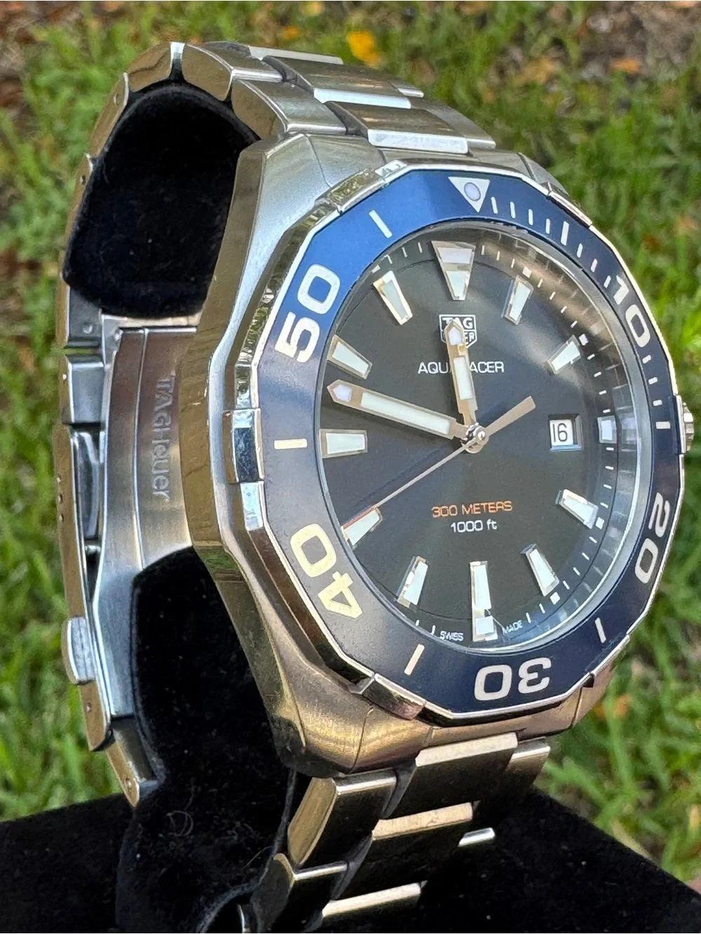 TAG Heuer Aquaracer Quartz 43mm Blue Sunburst Dial | Date | 300m SS Bracelet